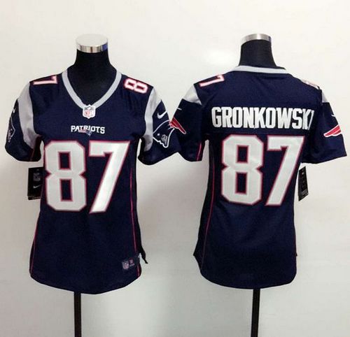 Nike Patriots #87 Rob Gronkowski Navy Blue Team Color Women's Stitched NFL New Elite Jersey